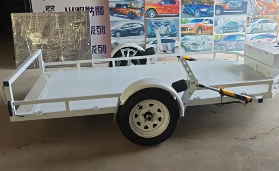Tilpassbar hvit enakslet fjernkontroll Flatbed Trailer